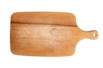 Wooden cutting board. Isolated with clipping path.
