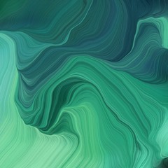 dynamic square graphic. contemporary waves design with sea green, medium aqua marine and medium sea green color