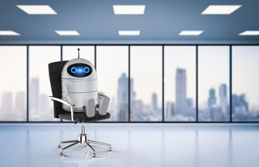 Android robot in office