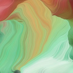 modern waves background illustration with dark sea green, tea green and sienna color