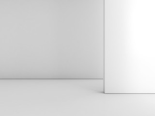 Abstract empty white interior with soft illumination 3d