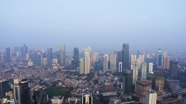 Air pollution with skyscrapers in Jakarta