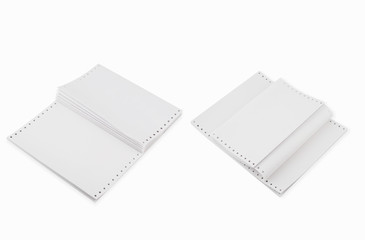White Tractor-Feed Paper or fan-fold paper , Continuous dot matrix tractor feed printer paper For...