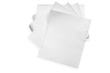 White Tractor-Feed Paper or fan-fold paper , Continuous dot matrix tractor feed printer paper For...