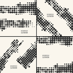 abstract grunge halftone dot texture set. vector illustration eps10