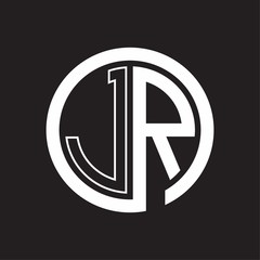 JR Logo with circle rounded negative space design template