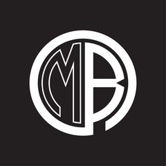 MB Logo with circle rounded negative space design template