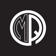MQ Logo with circle rounded negative space design template