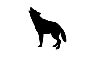 Heulender Wolf Silhouette