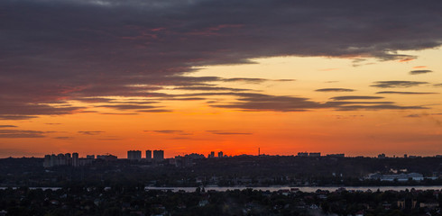 beautiful sunset over the Kyiv