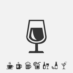 champagne in glass cup icon