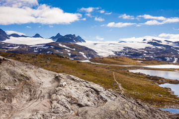 Fototapeta premium Mountains landscape. Norwegian route Sognefjellet