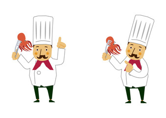 職業のクリップアート。コックさん。シェフ。料理人。