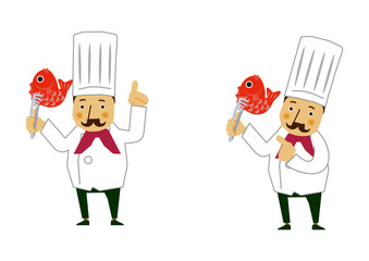 職業のクリップアート。コックさん。シェフ。料理人。
