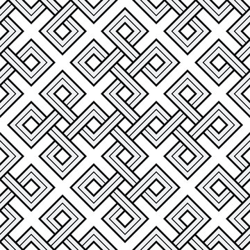 Viking Seamless Pattern - Engraved Gold - Interweaved Squares