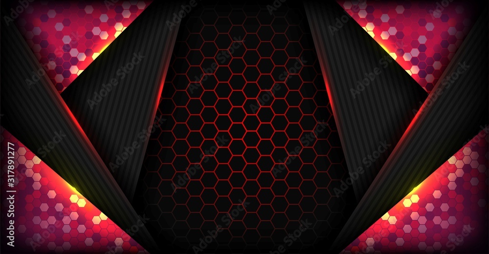 Poster modern abstract tech red background with futuristic design