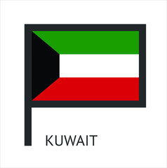 Kuwait Country Flag symbol icon with a white background