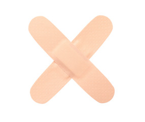Medical sticking plasters isolated on white. First aid item