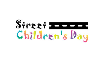 street children's day vector background colorful