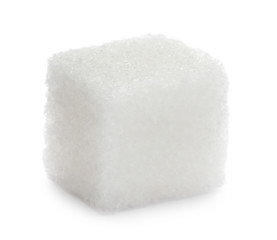 Refined sugar isolated on white, closeup view
