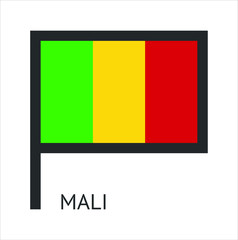 mali country flag symbol icon with a white background