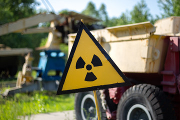 Steel radiation sign.