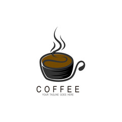 Coffee logo vintage, Cafe logo. coffee. vector illustration. editable, Black