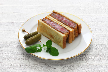 beef katsu sandwich, japanese food