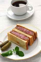 beef katsu sandwich, japanese food