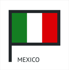 Mexican country flag symbol icon with a white background