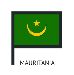  Mauritanian flag symbol icon with a white background