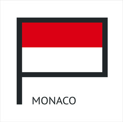 monaco country flag symbol icon with a white background