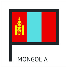  Mongolian country flag symbol icon with a white background