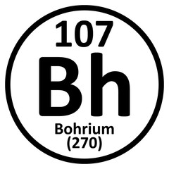 Periodic table element bohrium icon.