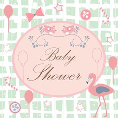 Baby Shower. Card Design with message.