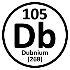 Periodic table element dubnium icon.