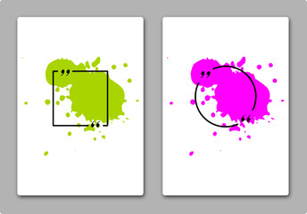 Zitate Rahmen mit Farbklecks auf Postkarte