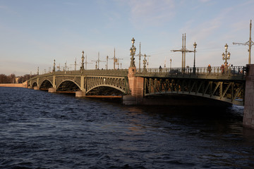 Fototapeta na wymiar Trinity bridge, Saint Petersburg, Russia