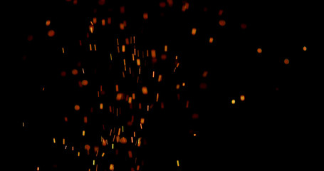 Fire Embers with black background