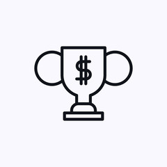 Winner cup with dollar icon