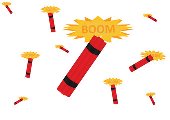 Red retro bomb background. vector illustration