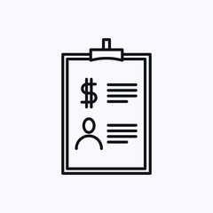 Notebook with human and dollar icon