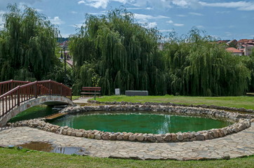 Garden with lake and fountain in Delchevo Makedonia