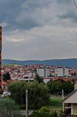 Fototapeta na wymiar House and garden in Delchevo town, Makedonia