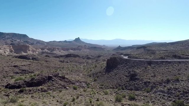 Route 66 Oatman Highway and Sitgreaves Pass with Route 66 sign on the street. Includes four different video sequences!
