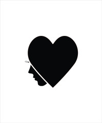 love with face icon,vector best flat love icon.