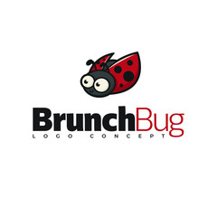 Ladybug Logo mascot vector insect bug spring animal fly beetle illustration cute cartoon small spotted happy funny smile outdoor baby kids young cheerful