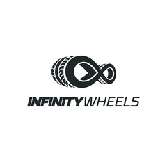 Car infinite wheel logo vehicle mascot transportation auto sport wheel speed drive motor racing rally garage tech trip port drive performance electric riding gear piston classic dealership