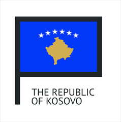 Obraz premium Kosovo republic's state flag symbol on a white background