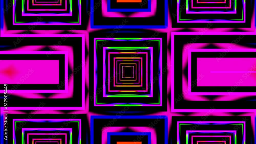 Poster kaleidoscope squares loop motion background